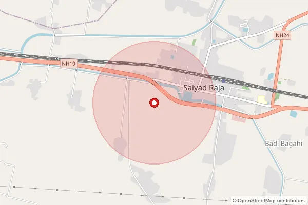 Map showing approximate area covered by Pincode 232110 — Adsand Bo, Chandauli