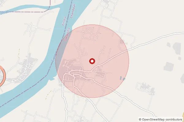 Map showing approximate area covered by Pincode 232115 — Majidaha Bo, Chandauli