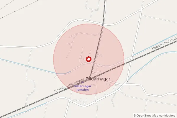 Map showing approximate area covered by Pincode 232326 — Dildarnagar Bazar So, Ghazipur