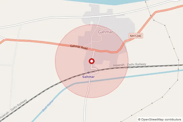 Map showing approximate area covered by Pincode 232327 — Gahmar Bazar So, Ghazipur