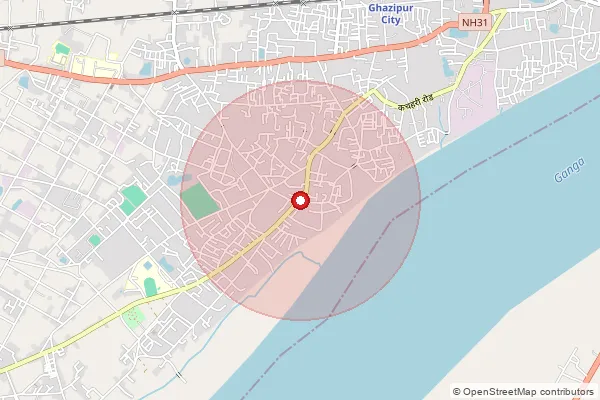 Map showing approximate area covered by Pincode 233002 — Peernagar So, Ghazipur