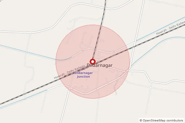 Map showing approximate area covered by Pincode 233225 — Karimuddinpur So, Ghazipur