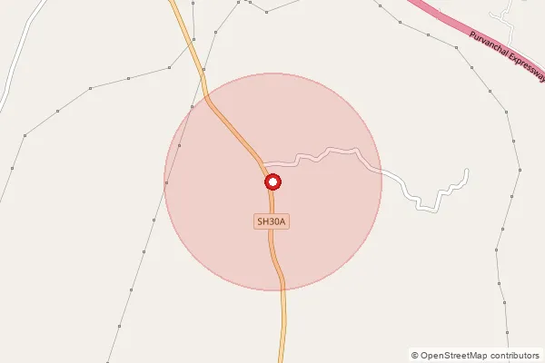 Map showing approximate area covered by Pincode 233229 — Barachawar So, Ghazipur