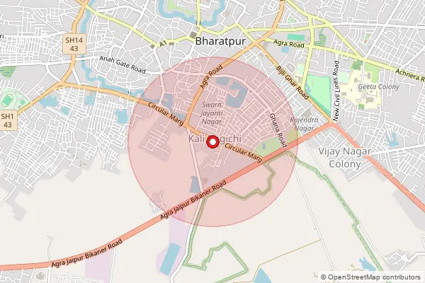 Map showing approximate area covered by Pincode 233234 — Sherpur Kalan So, Ghazipur