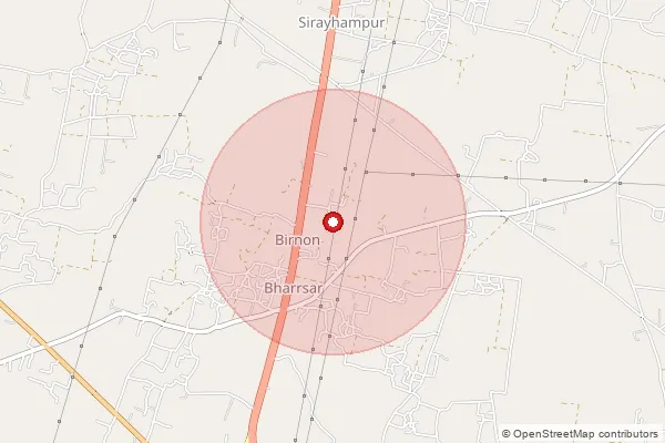 Map showing approximate area covered by Pincode 233300 — Birno So, Ghazipur