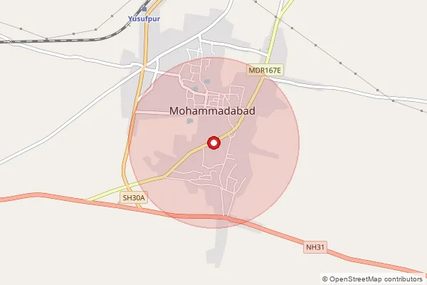 Map showing approximate area covered by Pincode 233302 — Nandganj So, Ghazipur