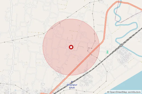 Map showing approximate area covered by Pincode 233303 — Nonhara So, Ghazipur