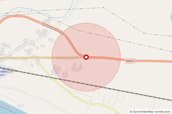 Map showing approximate area covered by Pincode 233306 — Deokali So, Ghazipur