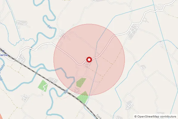 Map showing approximate area covered by Pincode 241121 — Kalika Bo, Hardoi
