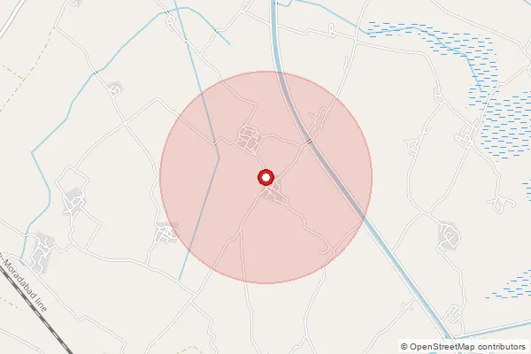 Map showing approximate area covered by Pincode 241122 — Faridapur Bo, Hardoi