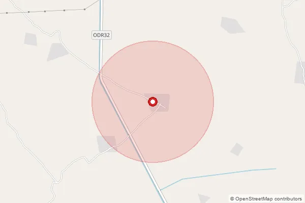 Map showing approximate area covered by Pincode 241123 — Babarpur Bo, Hardoi