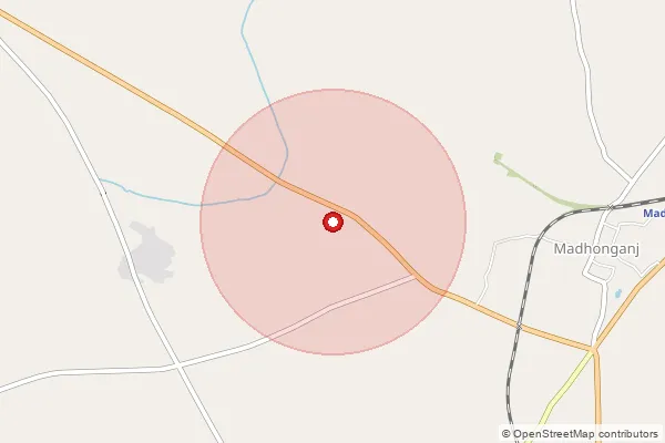 Map showing approximate area covered by Pincode 241201 — Gauri Dayampur Bo, Hardoi