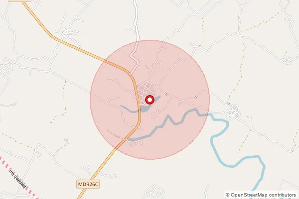 Map showing approximate area covered by Pincode 241402 — Baran Bo, Hardoi