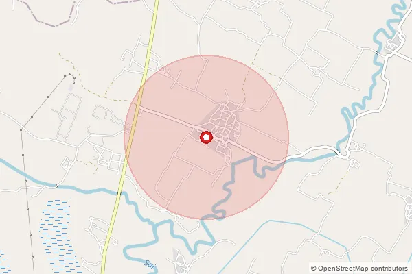 Map showing approximate area covered by Pincode 241405 — Kurseli Bo, Hardoi