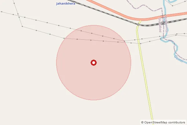 Map showing approximate area covered by Pincode 241407 — Raingai Bo, Hardoi