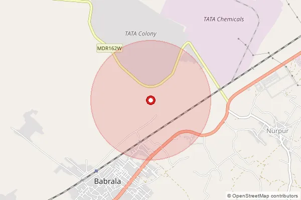 Map showing approximate area covered by Pincode 242021 — Ia Babrala So, Sambhal
