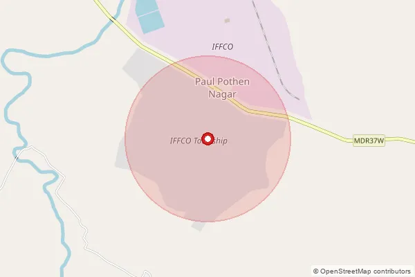 Map showing approximate area covered by Pincode 243403 — Iffco Township So, Bareilly
