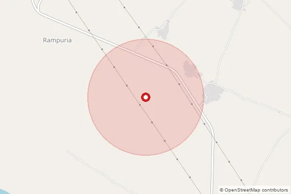 Map showing approximate area covered by Pincode 243502 — Ghunsa Bo, Bareilly