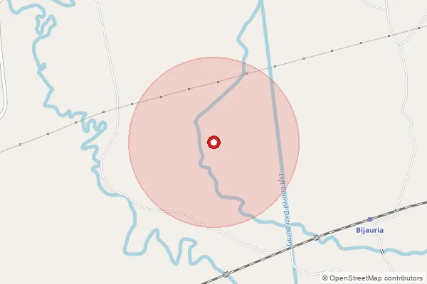 Map showing approximate area covered by Pincode 243503 — Dhakni Rajpuri Bo, Bareilly