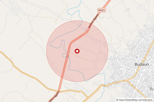 Map showing approximate area covered by Pincode 243630 — Jhuksa Bo, Budaun