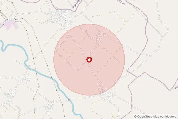 Map showing approximate area covered by Pincode 243634 — Beor Bo, Budaun