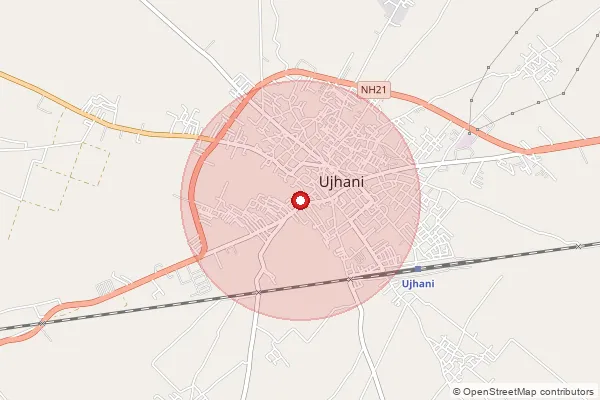 Map showing approximate area covered by Pincode 243639 — Butla Daulat Bo, Budaun