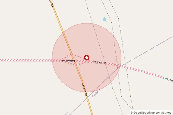 Map showing approximate area covered by Pincode 243726 — Beoli Bo, Budaun