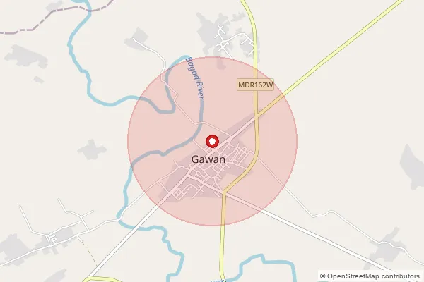 Map showing approximate area covered by Pincode 243727 — Gawan Bo, Sambhal