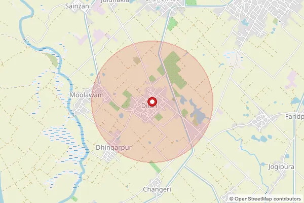Map showing approximate area covered by Pincode 244103 — Majhola So Moradabad, Moradabad