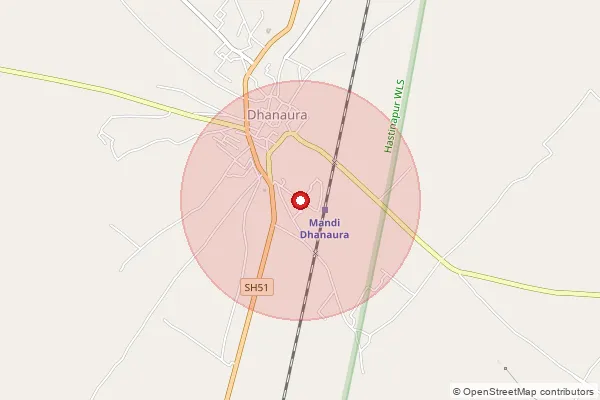 Map showing approximate area covered by Pincode 244231 — Chuchelakalan Bo, Amroha