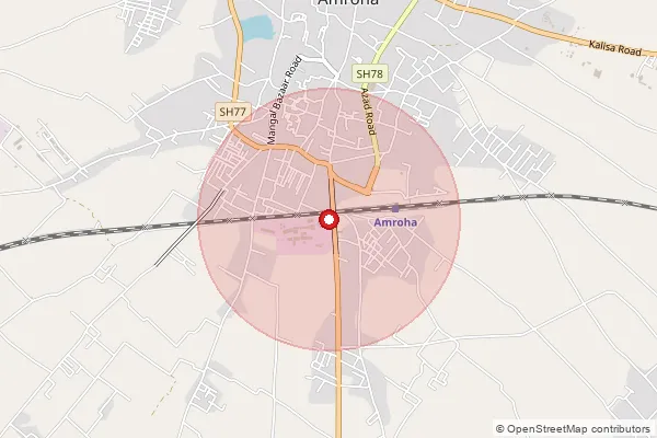 Map showing approximate area covered by Pincode 244245 — Kundan Nagar So, Amroha