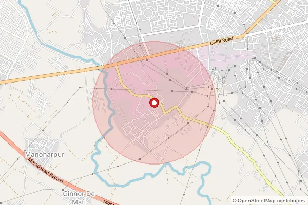 Map showing approximate area covered by Pincode 244304 — Dulapur Urf Darapur Bo, Sambhal