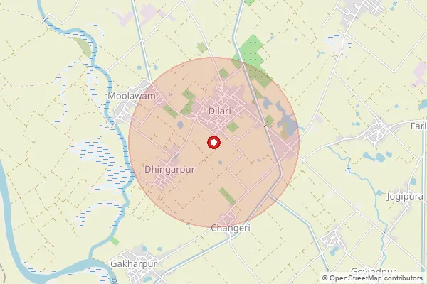 Map showing approximate area covered by Pincode 244412 — Chandausi Rs Bo, Sambhal