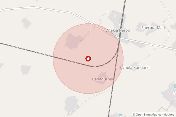 Map showing approximate area covered by Pincode 244415 — Narainpur Bo, Moradabad