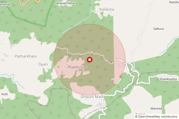 Map showing approximate area covered by Pincode 244712 — Dharampur Bo, Udam Singh Nagar
