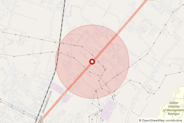 Map showing approximate area covered by Pincode 244713 — Chaukhandi Bo, Udam Singh Nagar