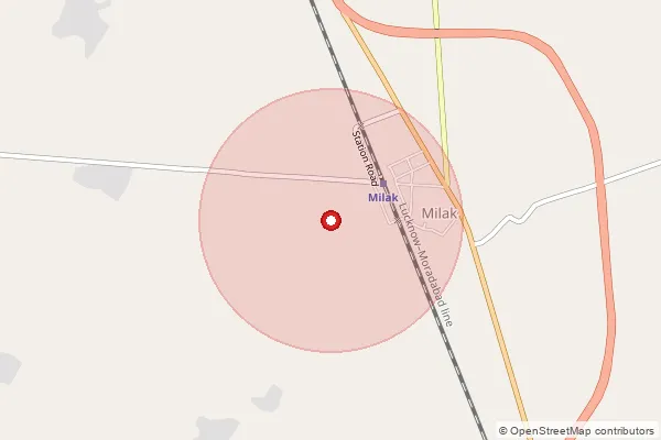 Map showing approximate area covered by Pincode 244924 — Bhagwant Nagar Bo, Udam Singh Nagar