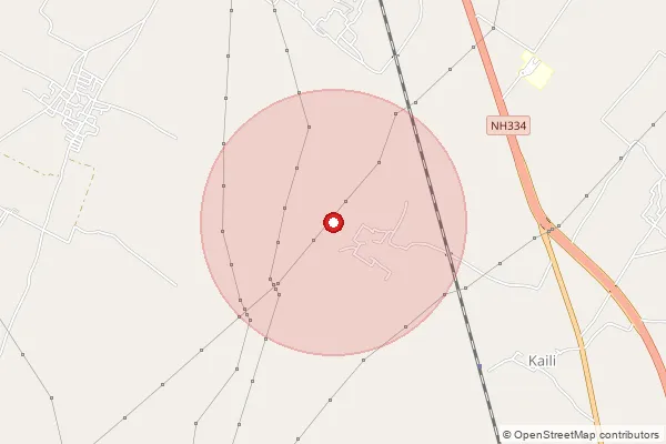 Map showing approximate area covered by Pincode 245206 — Chandsara Bo, Meerut