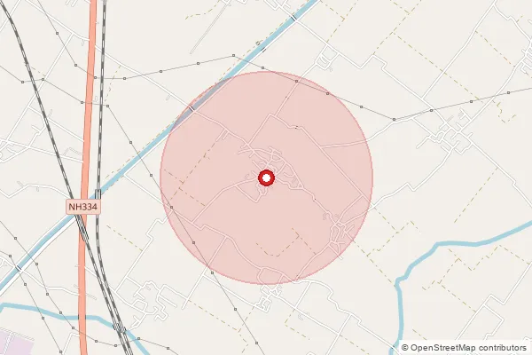 Map showing approximate area covered by Pincode 245208 — Bahadurgarh So, Hapur