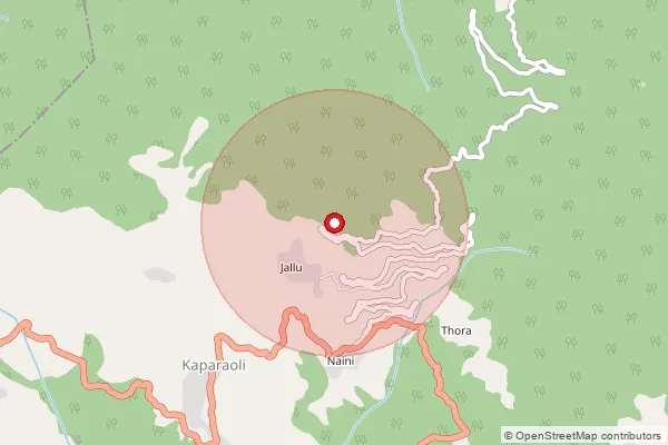 Map showing approximate area covered by Pincode 246146 — Tairi Bo, Pauri Garhwal