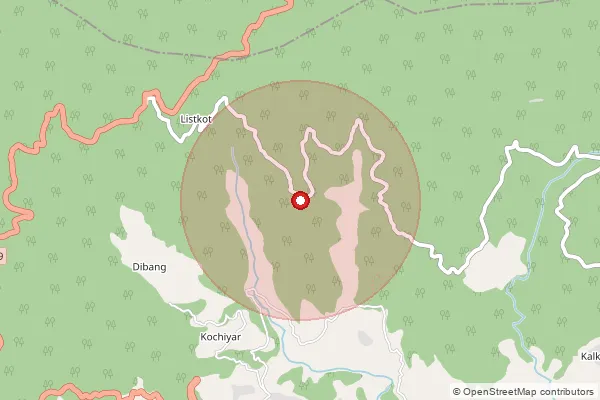 Map showing approximate area covered by Pincode 246277 — Devlad Bo, Pauri Garhwal