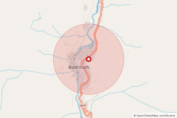 Map showing approximate area covered by Pincode 246422 — Badrinath Seasonal So, Chamoli