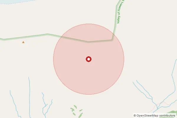 Map showing approximate area covered by Pincode 246443 — Urgam Bo, Chamoli