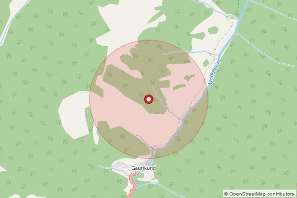 Map showing approximate area covered by Pincode 246471 — Badasu Bo, Rudra Prayag