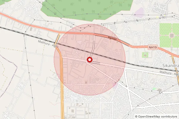 Map showing approximate area covered by Pincode 246721 — Bahadarpur Sherfuddin Bo, Bijnor