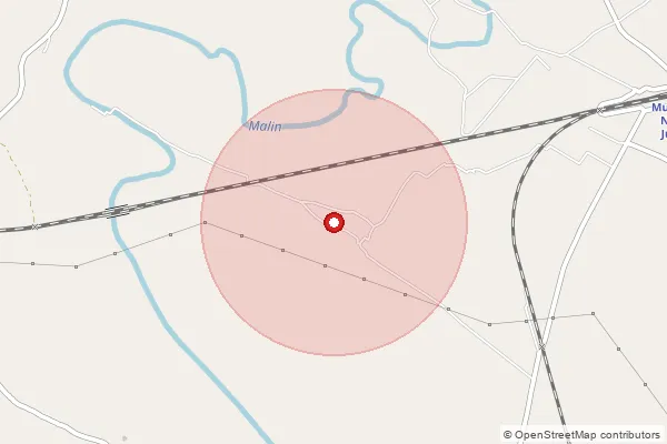 Map showing approximate area covered by Pincode 246731 — Bahupura Bo, Bijnor
