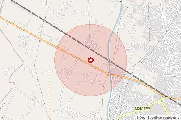 Map showing approximate area covered by Pincode 247002 — Ptc So, Saharanpur