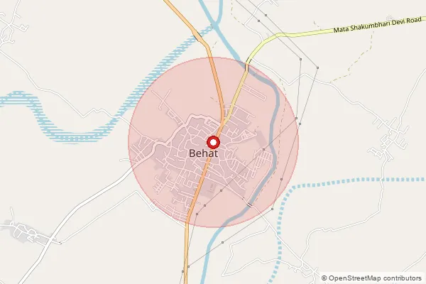 Map showing approximate area covered by Pincode 247121 — Bhuradev Bo, Saharanpur