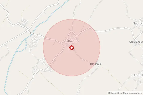 Map showing approximate area covered by Pincode 247129 — Kaluwala Jahanpur Bo, Saharanpur