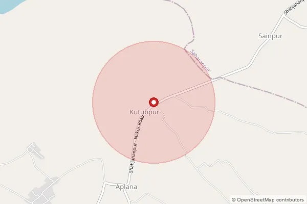 Map showing approximate area covered by Pincode 247232 — Chauri Bo, Saharanpur